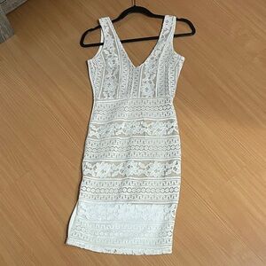 Forever 21 Cream Lace Midi Dress